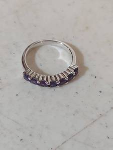 lot 1219 image: Sterling Silver Purple Amethyst Band Ring