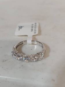 lot 1232 image: Rhodium Plated Sterling Silver CZ Band Ring