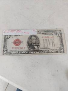 lot 1235 image: 1928C $5 United States Note Red Seal
