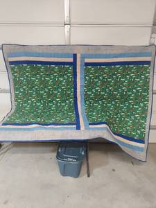 lot 1245 image: Golf Patchwork Quilt 79x60