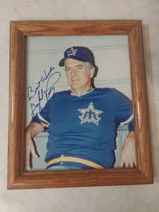 lot 1247 image: Signed Gaylord Perry Seattle Mariners Photo in Wood Frame