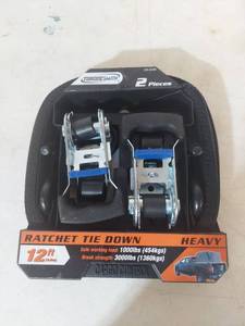 lot 1254 image: Torque Smith Heavy Duty Ratchet Tie Down Straps Set