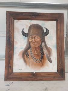 lot 1283 image: Native American Warrior Portrait by Jenkins