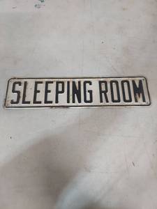 lot 1288 image: Sleeping Room Metal Sign