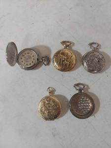 lot 1303 image: Collection of Pocket Watches with Decorative Cases - Need Repair or Case Only