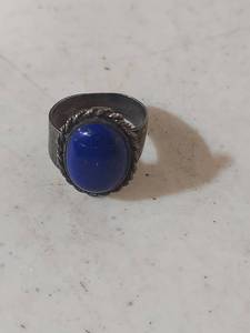 lot 1316 image: Sterling Silver Ring with Blue Stone