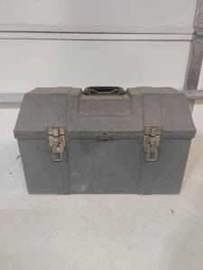 lot 1323 image: Gray Tool Box with Removable Tray