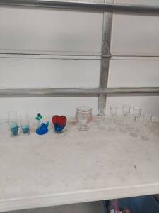 lot 1331 image: Mixed Glass Collection with Decorative Figurines and Votives