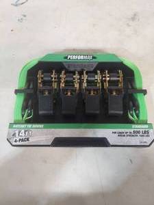 lot 1350 image: Performax 14ft Ratchet Tie Down Straps 4-Pack