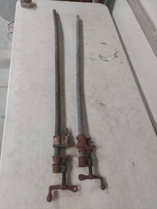 lot 1779 image: Cast Iron Pipe Clamps Set of 2