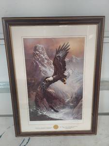 lot 1790 image: Ted Blaylock Bald Eagle Mountain Landscape Framed Print - Signed