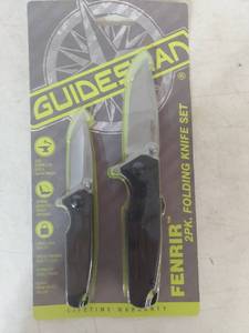 lot 3403 image: Guidesman Fenrir 2-Piece Folding Knife Set with Black Handles