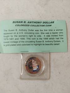 lot 3413 image: 1999 Susan B. Anthony Dollar Colorized Collector Coin