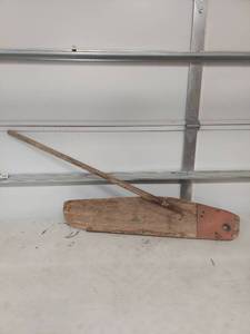 lot 3414 image: Wooden Boat Rudder with Tiller