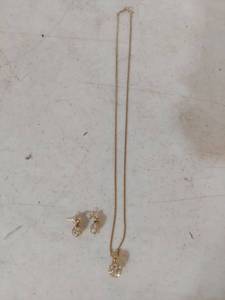 lot 3448 image: Crystal Ball Necklace and Earring Set