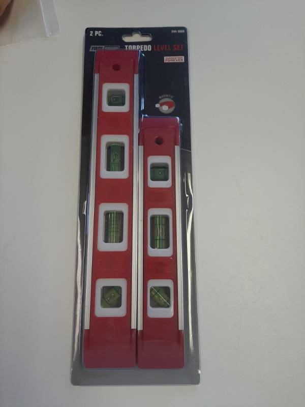 lot 4230 image: Tool Shop 9 Inch & 12 Inch Magnetic 2 Pc. Torpedo Levels