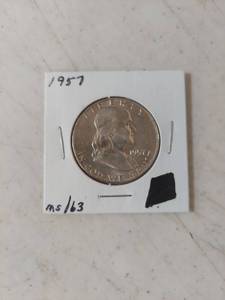 lot 2007 image: 1957 Franklin Silver Half Dollar Silver