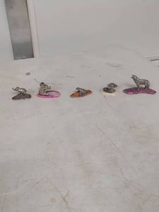 lot 2012 image: Pewter Animal Figurines on Agate Slice Bases Collection