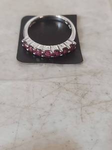 lot 2053 image: Sterling Silver Rhodolite Gemstone Band Ring Size 6