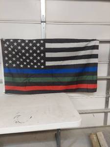 lot 2058 image: First Responder Support Flag with Colored Stripes