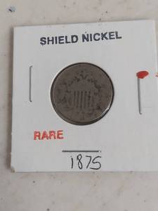 lot 2061 image: 1875 Shield Nickel US Five Cent Coin