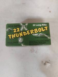 lot 2072 image: Remington Thunderbolt 22 Long Rifle Ammunition 50 Round Box
