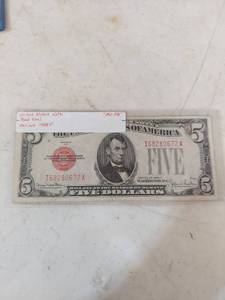 lot 2073 image: 1928 Five Dollar United States Note Red Seal