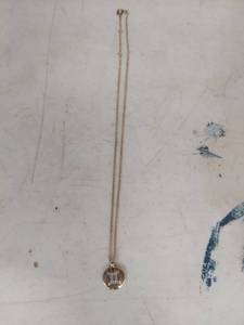 lot 2091 image: Gold Tone Gemini Zodiac Pendant Necklace with Crystals