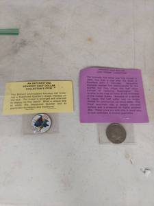 lot 2111 image: Kennedy Half Dollar Collector Set with Colorized Statehood Quarter Overlay and Proof Coin