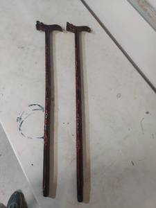 lot 2115 image: Pair of Wood Walking Canes with Dragon Handles