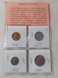 lot 2116 image: U.S. Proof Coin Collection - Lincoln Cent, Jefferson Nickel, Roosevelt Dime, Washington Quarter