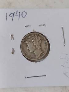 lot 2161 image: 1940 Mercury Silver Dime