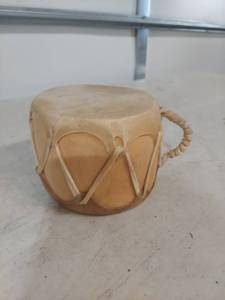 lot 2164 image: Handcrafted Rawhide Frame Drum with Handle