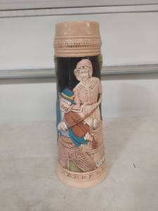 lot 2185 image: Beer Stein with Musical Scene Relief