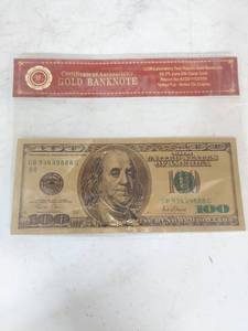 lot 2192 image: 24k Gold Foil Banknote with Certificate