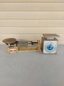 lot 1022 image: Ohaus Triple Beam Balance Scale & Edlund Portion Scale Set