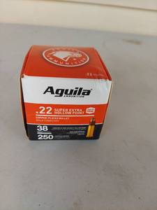 lot 1047 image: Aguila .22 LR Super Extra Hollow Point Ammunition 38 Grain 250 Rounds