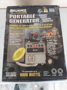 lot 1064 image: Reliance Controls 30216BRK Portable Generator Standby Power Transfer Switch Kit