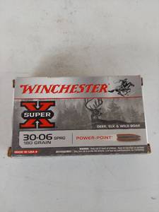lot 1077 image: Winchester Super-X 30-06 Springfield 180 Grain Power-Point Rifle Ammunition
