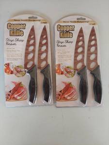 lot 1093 image: (2) Copper Knife Stainless Steel 2-Pack
