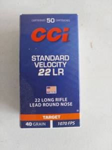 lot 1104 image: CCI Standard Velocity 22 LR Ammunition 50 Rounds