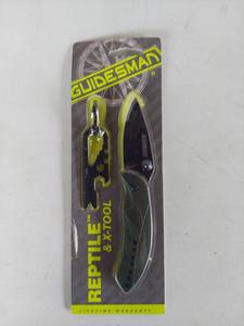 lot 1105 image: Guidesman Reptile Folding Knife & X-Tool 8-in-1 Multi-Tool Keychain Set