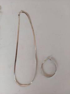 .925 Sterling Silver Herringbone Necklace and Bracelet Set