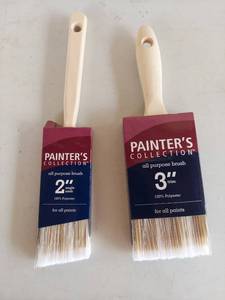 lot 1197 image: Painters Collection All Purpose Paint Brush Set - 2 Angle Sash & 3 Trim