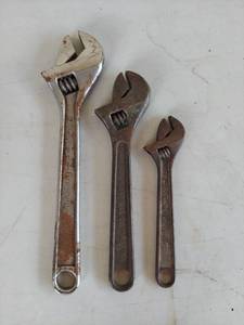 lot 1206 image: Crescent Tool Co. Adjustable Wrench Set - 8, 10, and 12