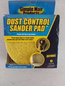 lot 1217 image: Simple Man Products Dust Control Sander Pad 5-Pack for 5-Inch Orbital Sanders