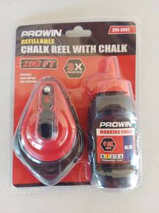 lot 1257 image: Prowin Refillable Chalk Reel with Blue Marking Chalk 100ft