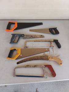 lot 1261 image: Mixed Hand Saw Collection - 7 Piece Lot