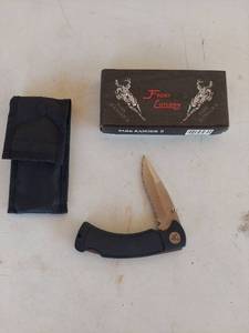 lot 1267 image: Frost Cutlery Park Ranger II Folding Knife with Sheath and Box