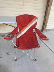 lot 1294 image: Red Folding Camping Chair with Cup Holder